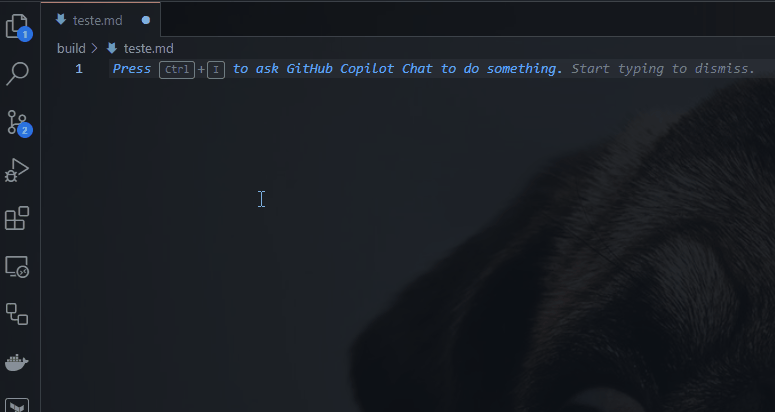 Exemplo de snippet para quadro no VSCode