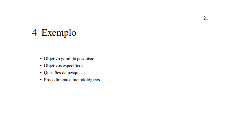 Exemplo de listas em PDF